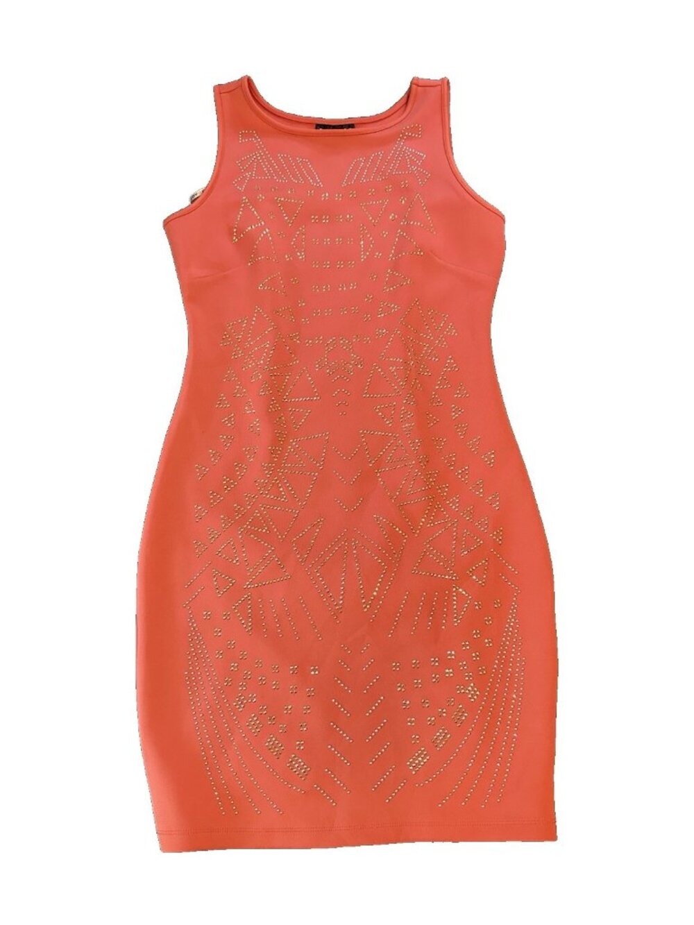 Rampage NWT Womens Coral Pink Rhinestone Dress M Geometric Bodycon Party Club